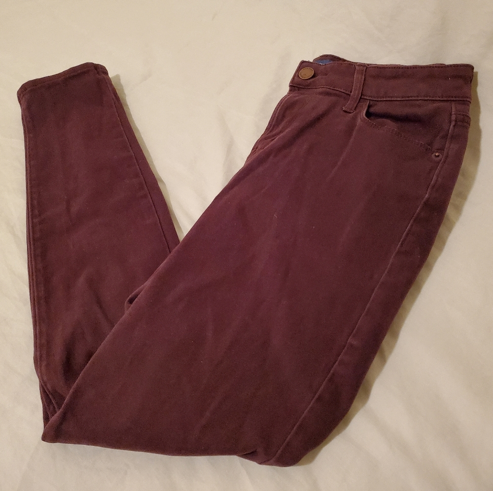 OLD NAVY Stretch Jean Jeggungs Plum Maroon Skinny Women's 4 Regular